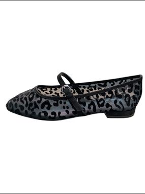 J. Crew Women's Black Leopard Mary Jane Flats